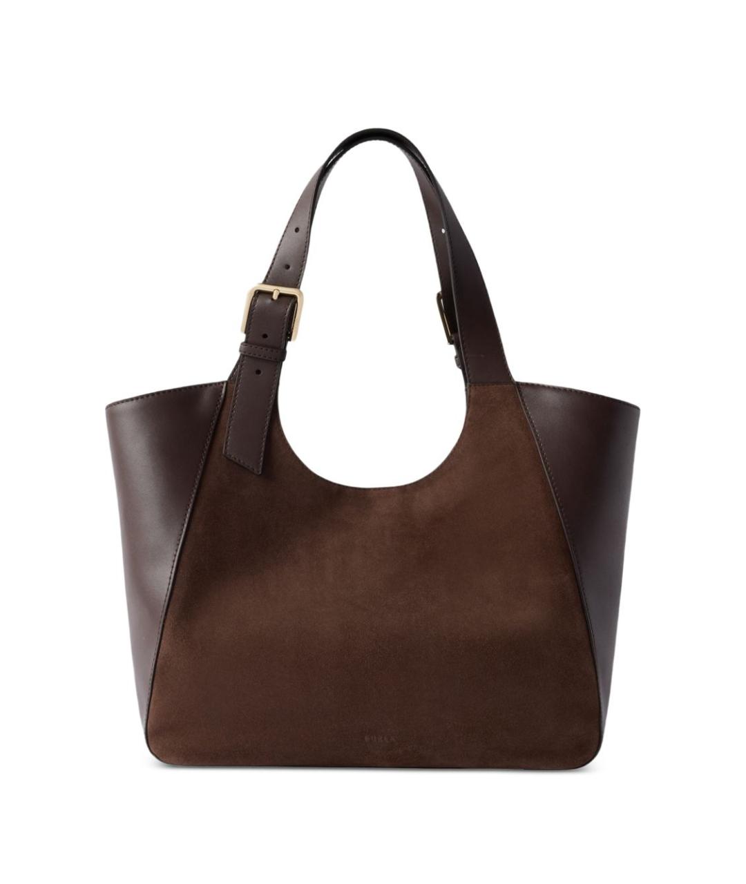 FURLA Коричневая кожаная сумка тоут, фото 1