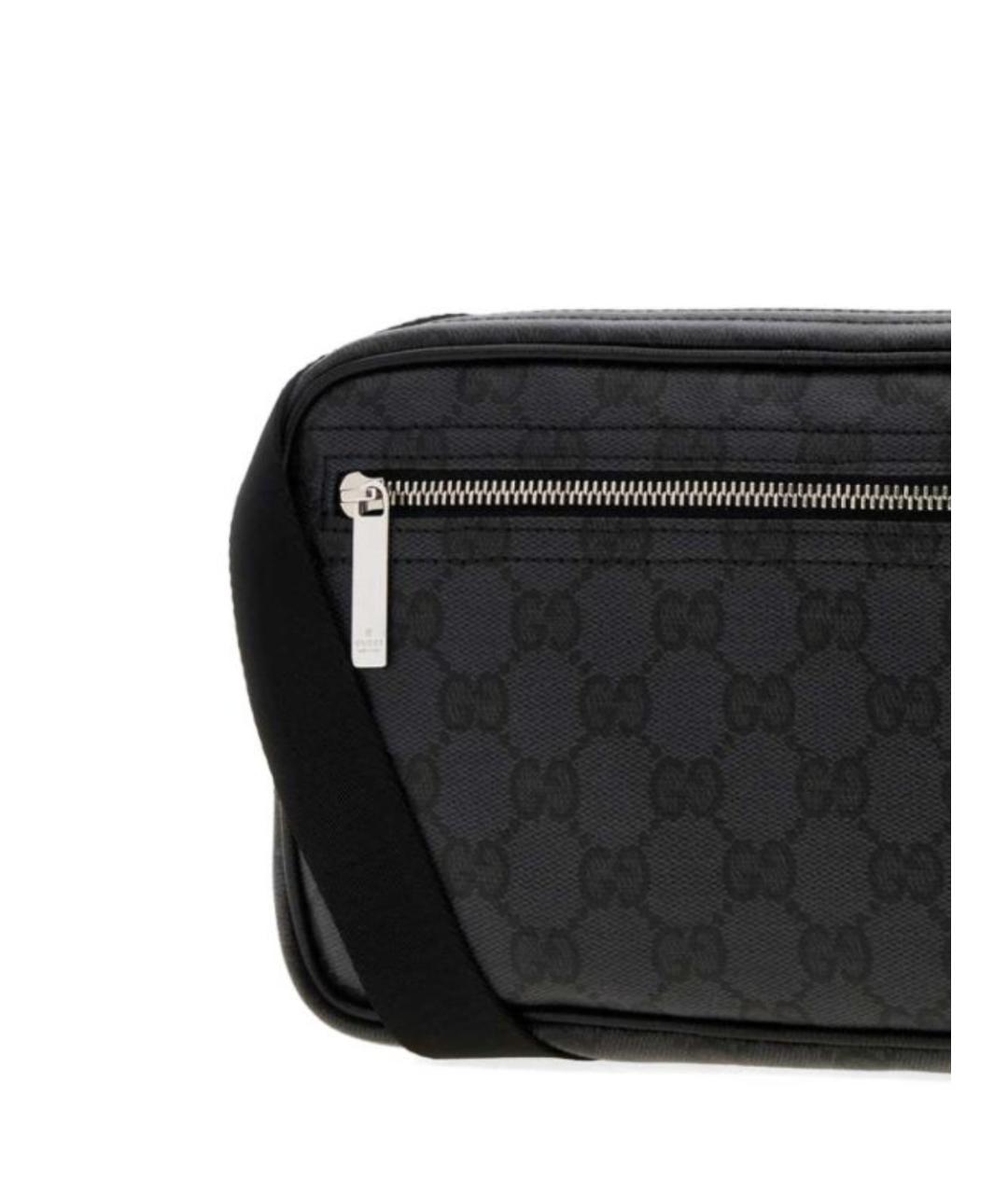 GUCCI Черная сумка через плечо из канвы, фото 4