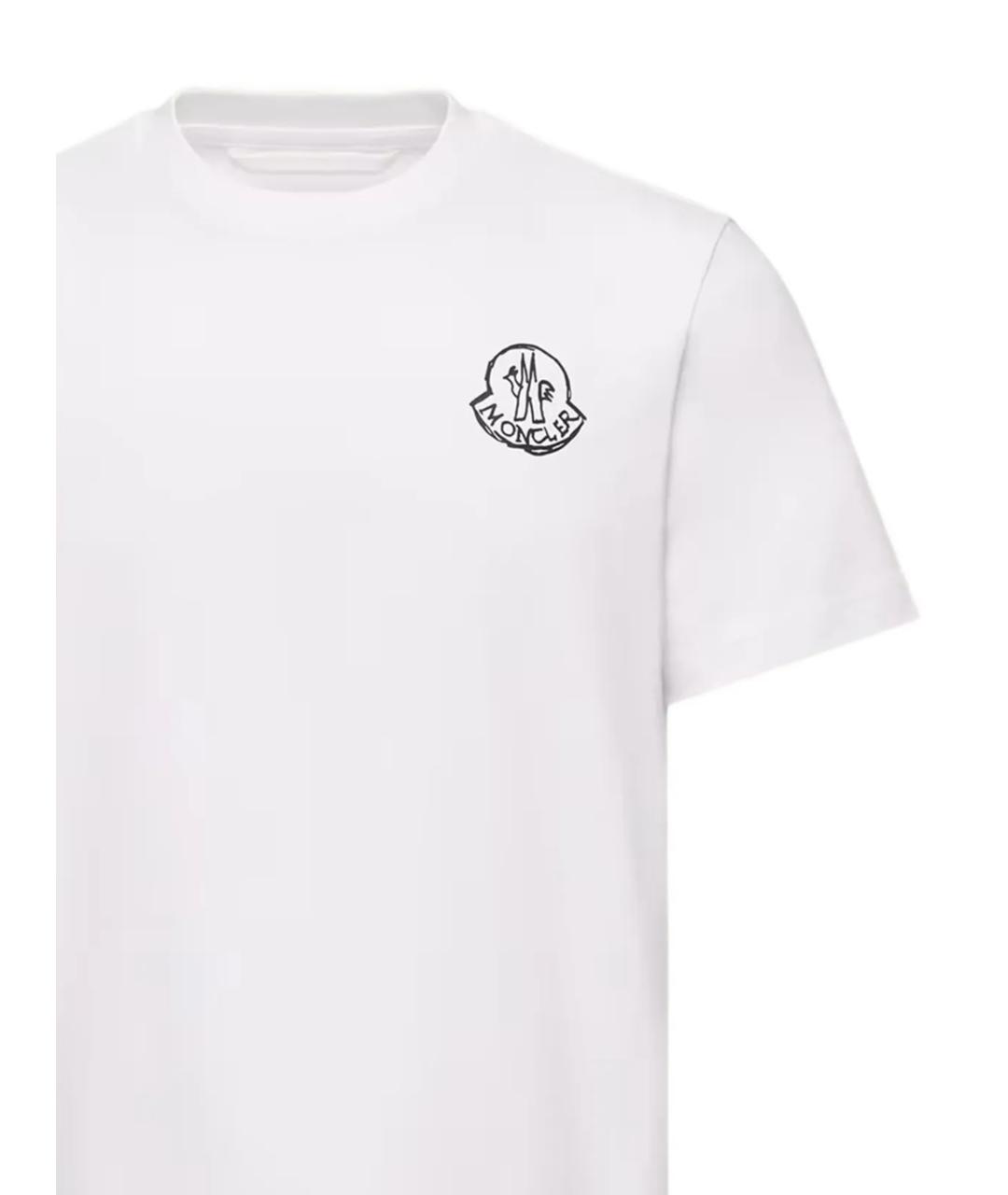 MONCLER Белая хлопковая футболка, фото 2