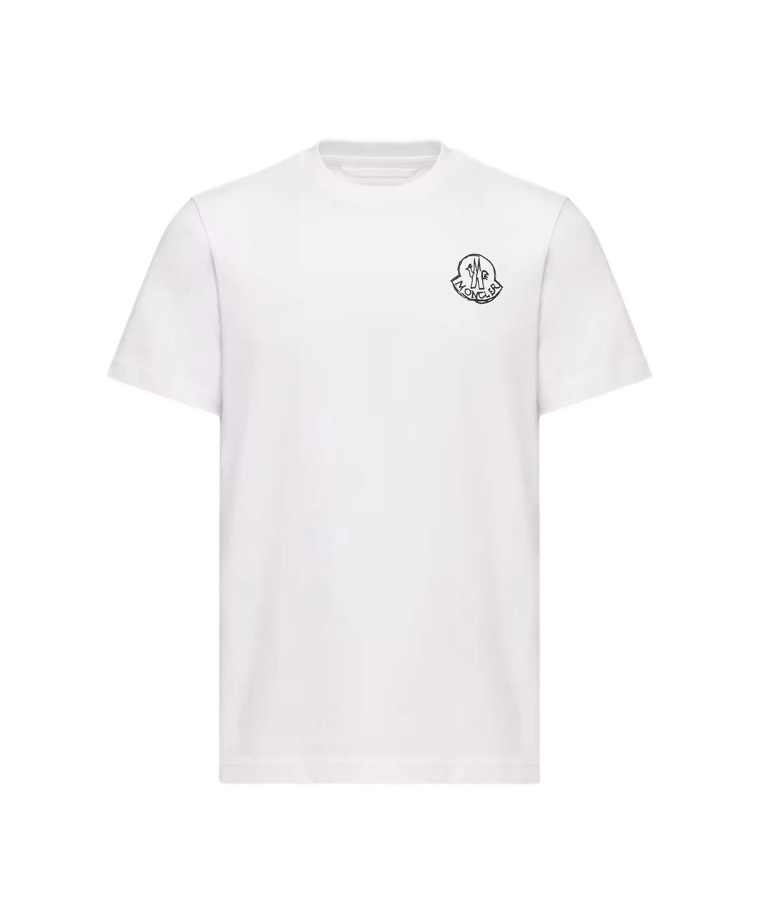 MONCLER Белая хлопковая футболка, фото 1