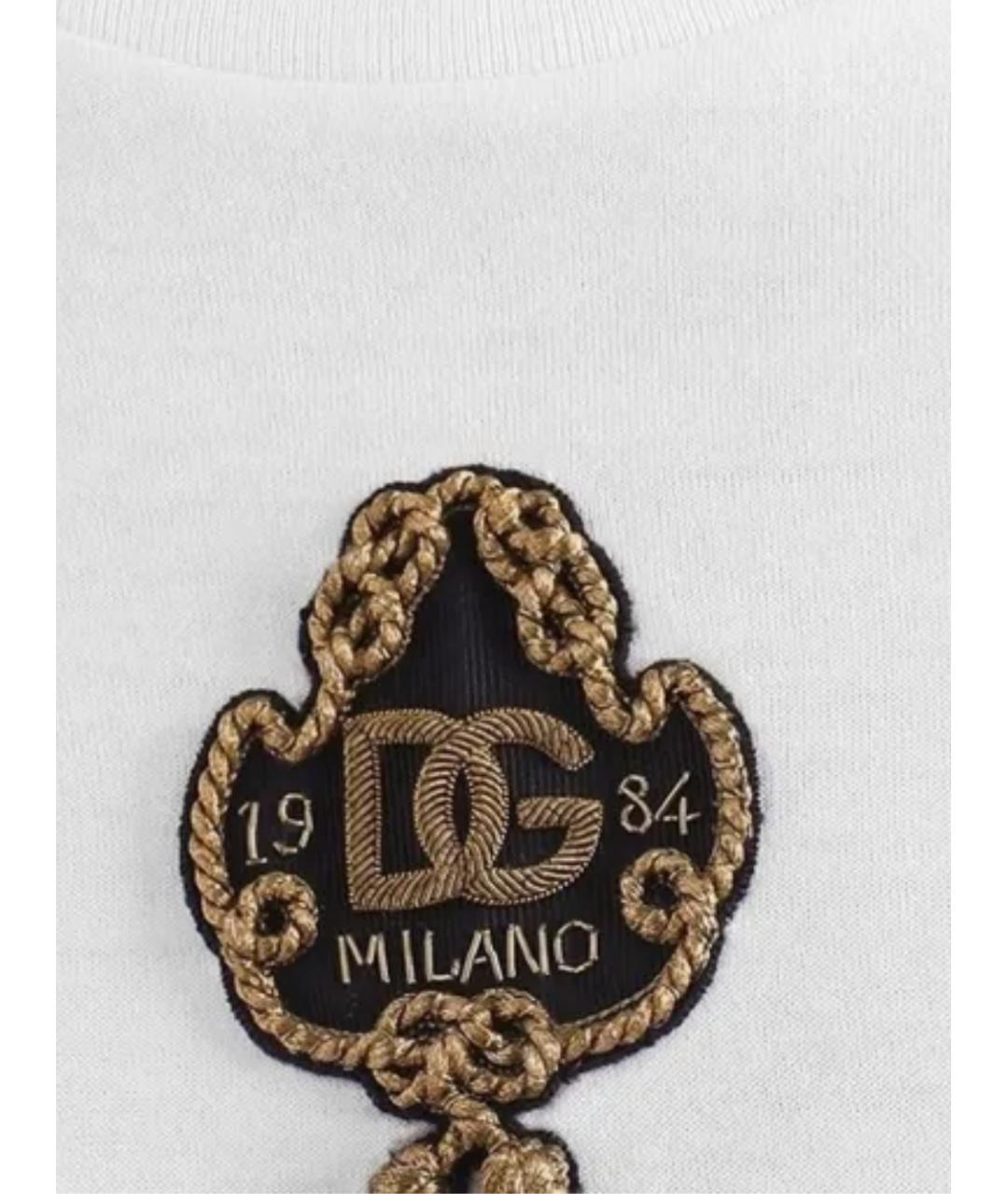 DOLCE&GABBANA Белая хлопковая футболка, фото 3