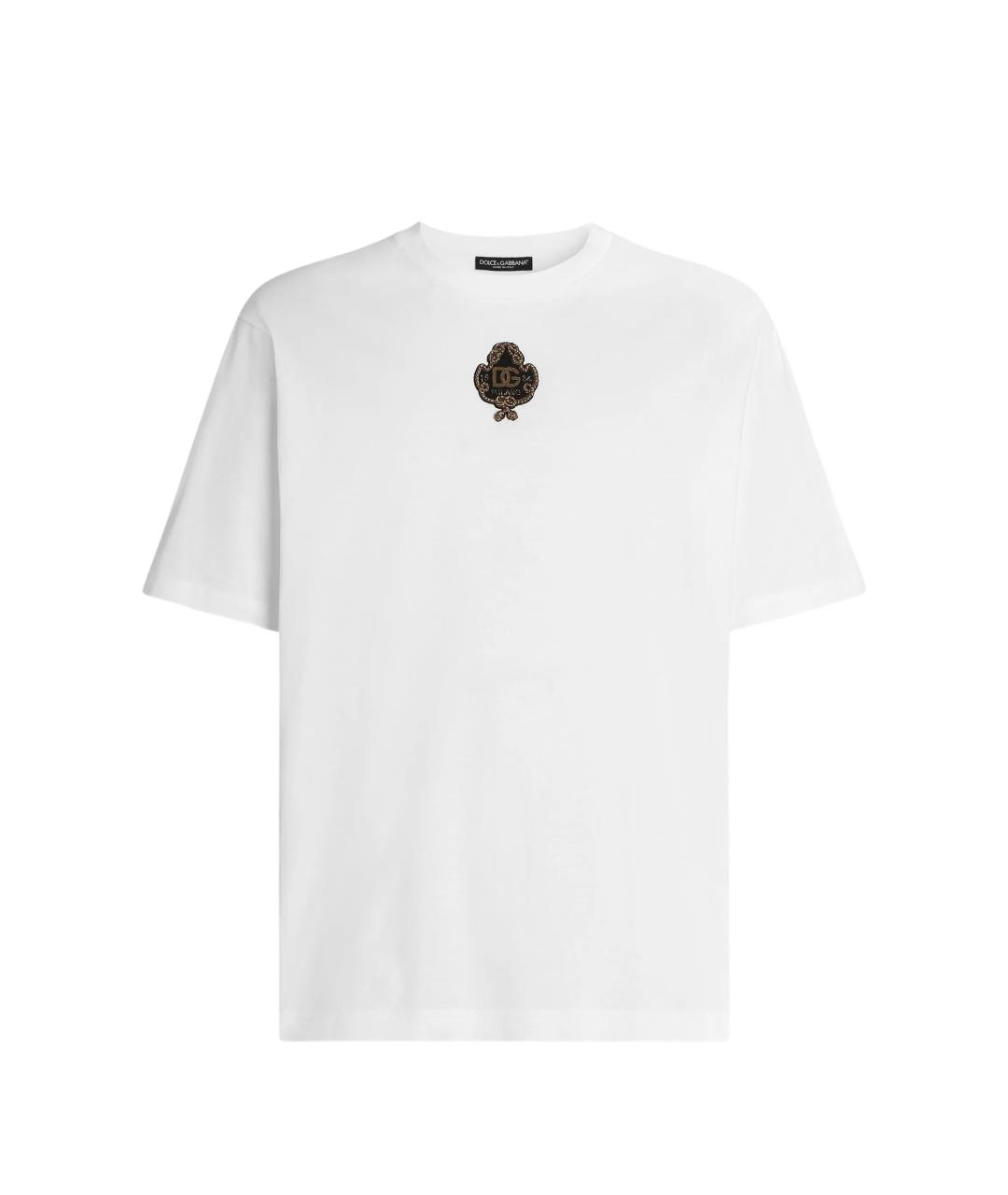 DOLCE&GABBANA Белая хлопковая футболка, фото 1