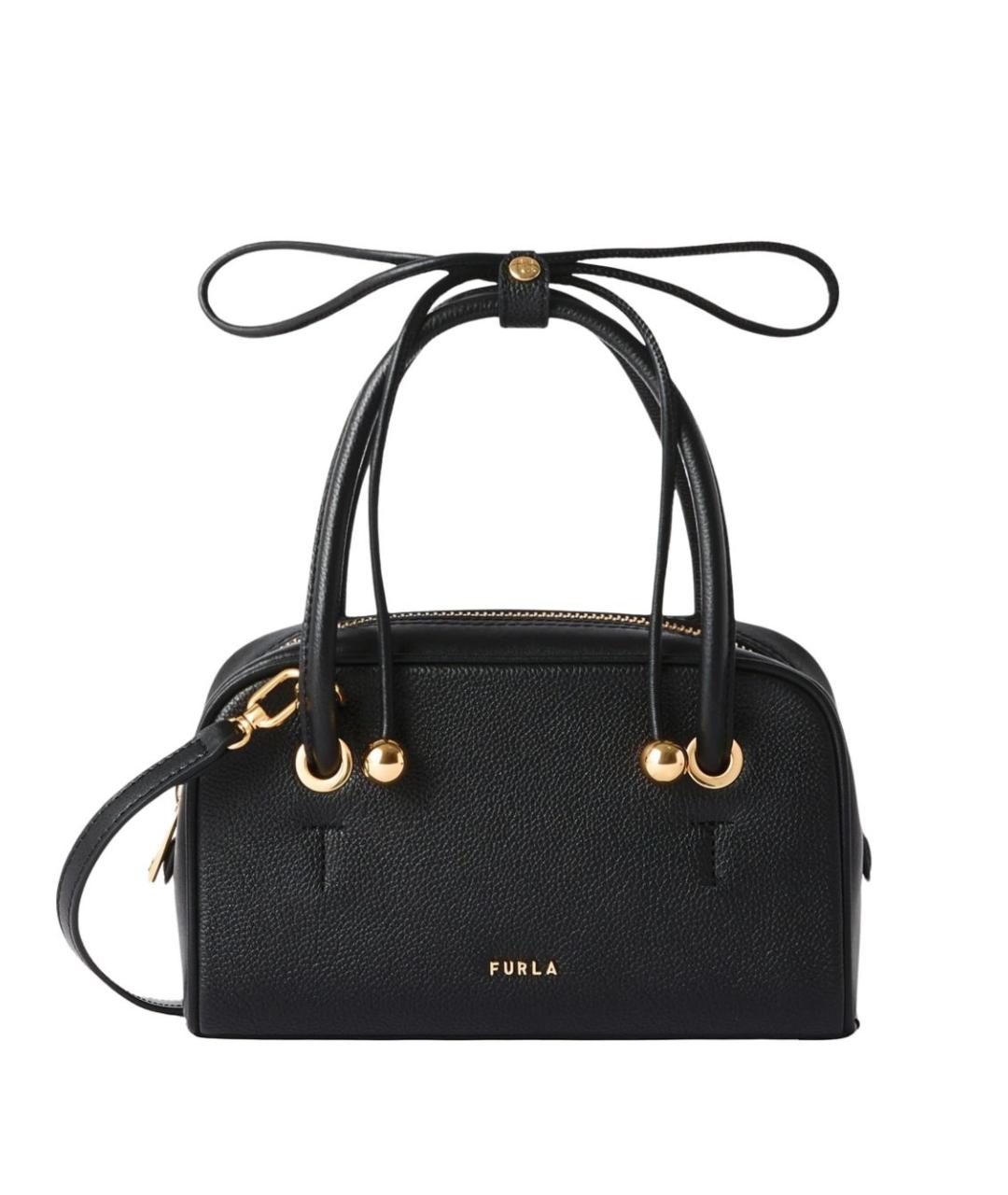 FURLA Черная кожаная сумка через плечо, фото 1