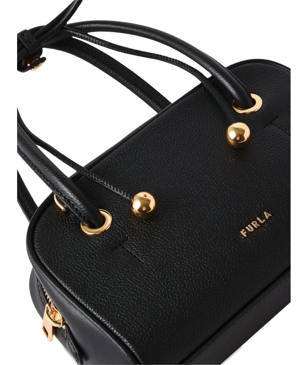 FURLA Черная кожаная сумка через плечо, фото 3