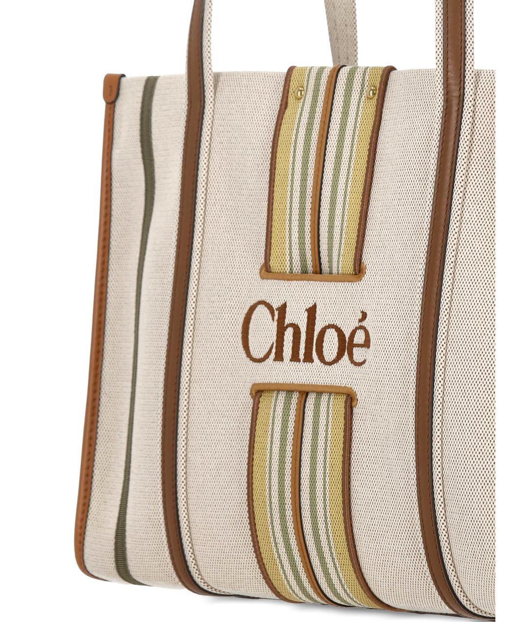 CHLOE Бежевая тканевая сумка тоут, фото 4