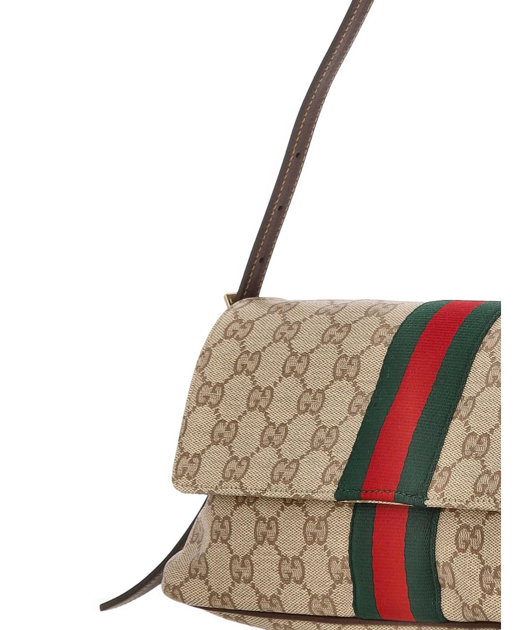 GUCCI Бежевая сумка через плечо из канвы, фото 4
