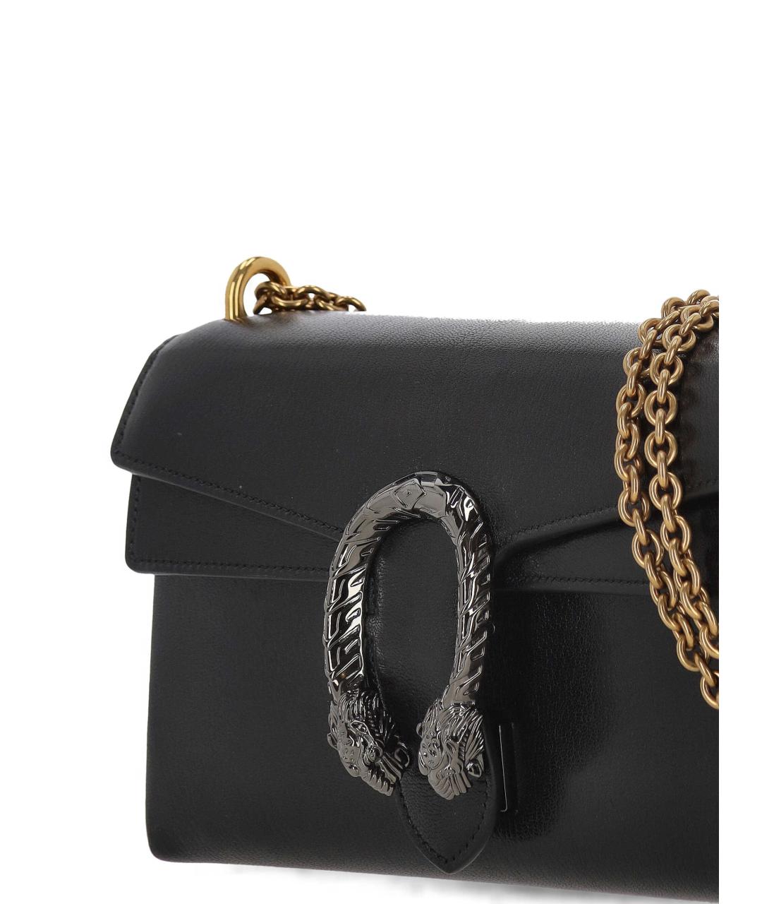 GUCCI Черная кожаная сумка через плечо, фото 4