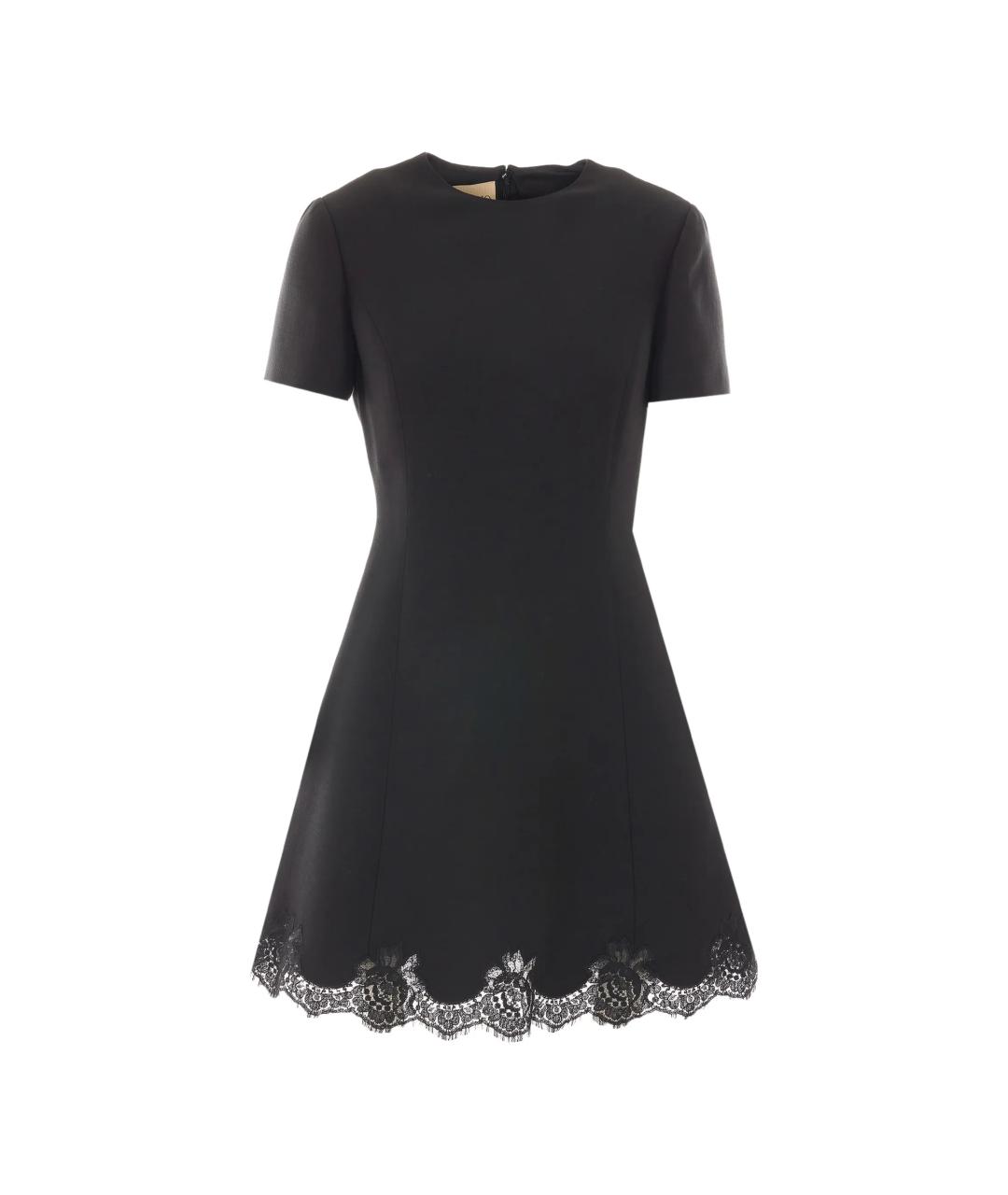 VALENTINO Черное шерстяное платье, фото 1
