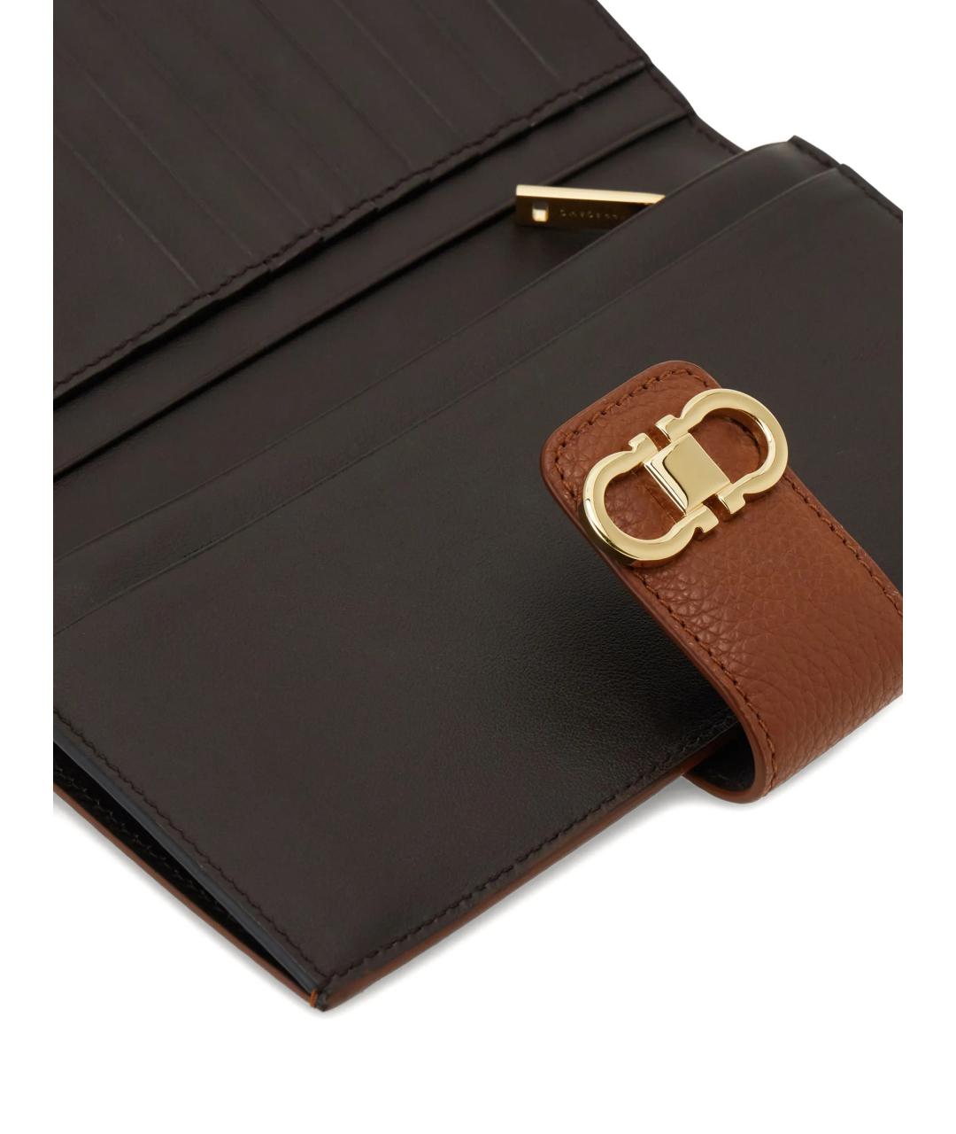 FERRAGAMO Коричневый кожаный кошелек, фото 5