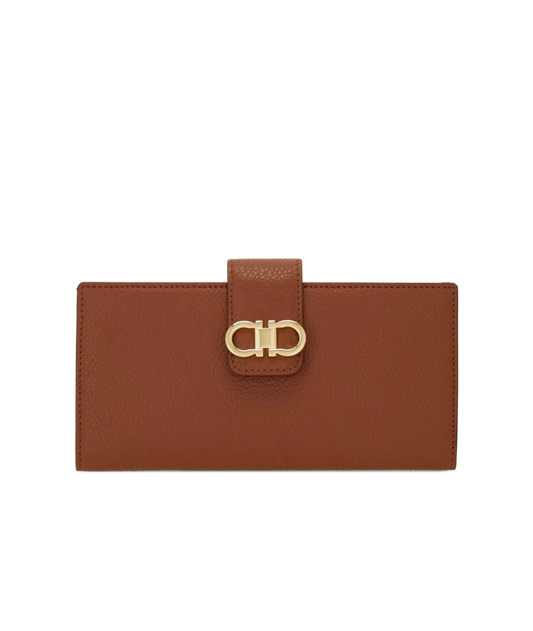 FERRAGAMO Коричневый кожаный кошелек, фото 1