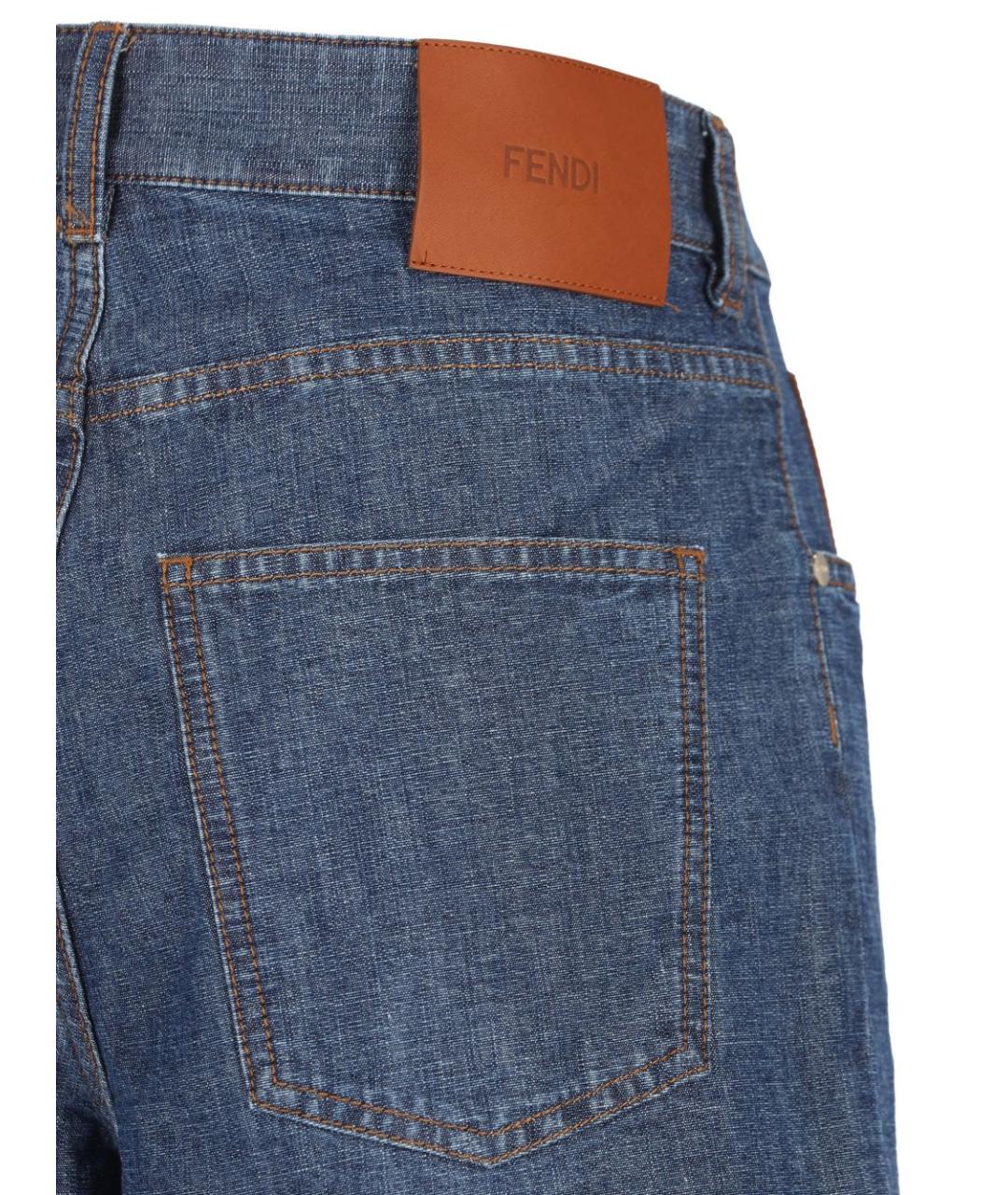 FENDI Синие хлопковые шорты, фото 4
