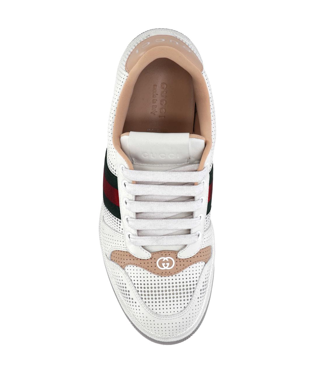 GUCCI Белые кожаные кроссовки, фото 4