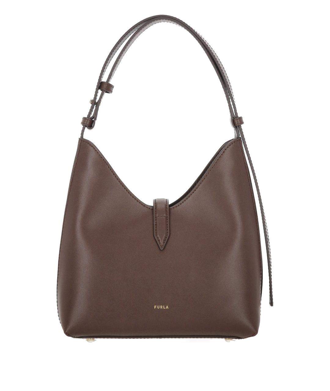 FURLA Коричневая кожаная сумка тоут, фото 3