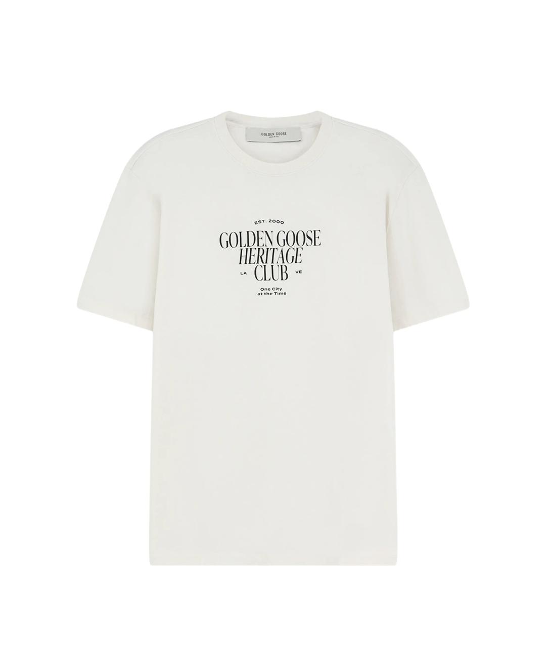 GOLDEN GOOSE Белая хлопковая футболка, фото 1