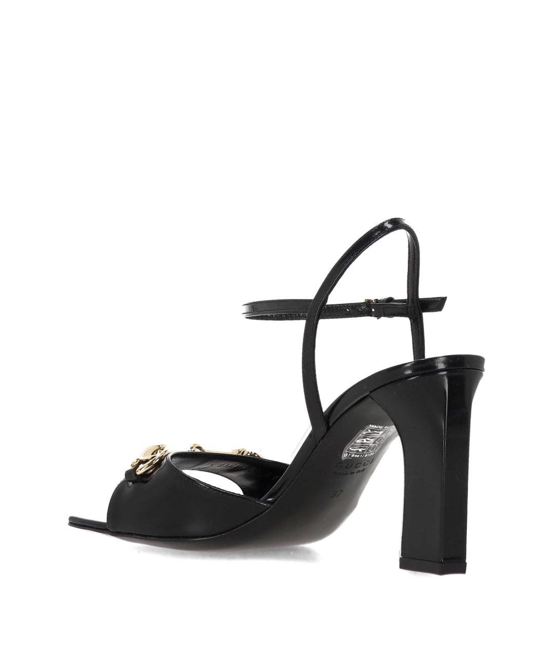 GUCCI Черные кожаные босоножки, фото 3