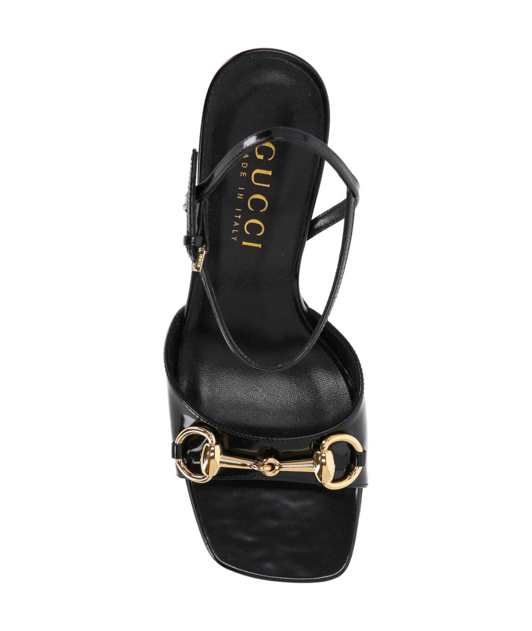 GUCCI Черные кожаные босоножки, фото 4