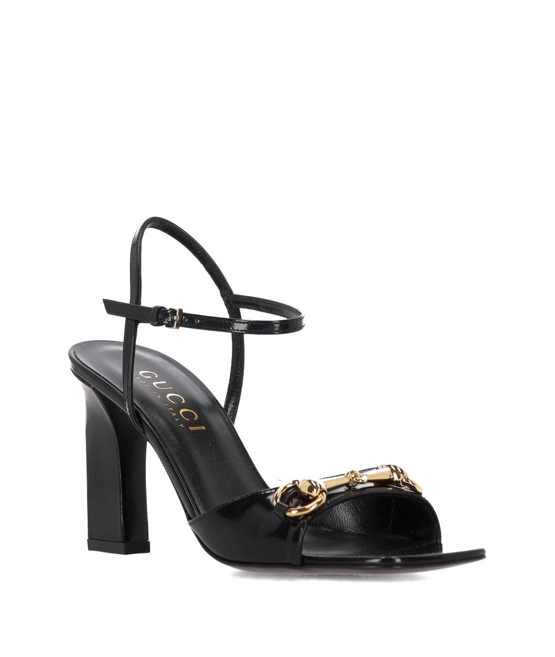 GUCCI Черные кожаные босоножки, фото 2