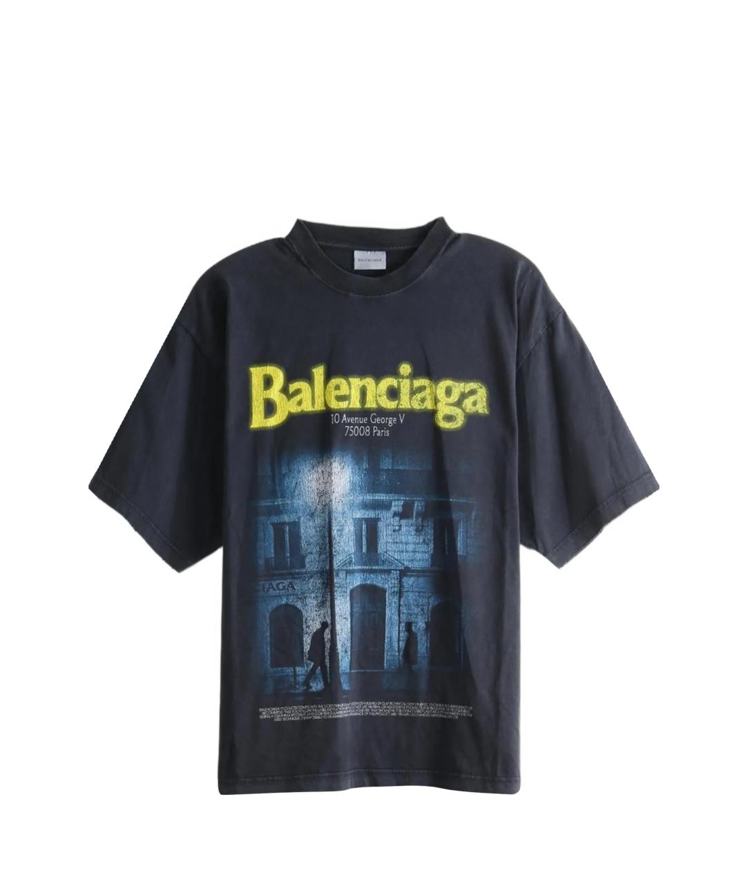 BALENCIAGA Черная хлопковая футболка, фото 1