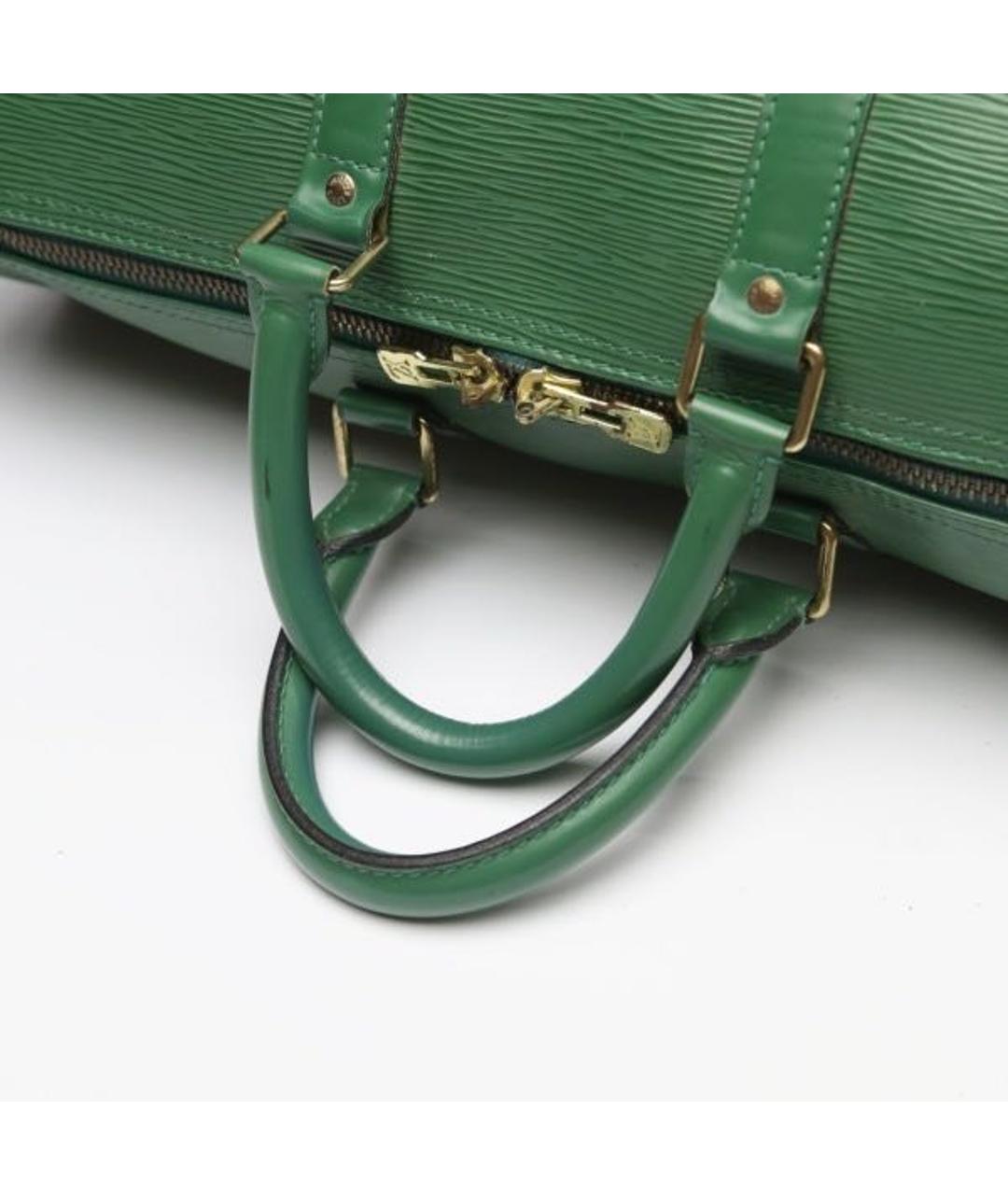 LOUIS VUITTON PRE-OWNED Зеленая кожаная дорожная/спортивная сумка, фото 5