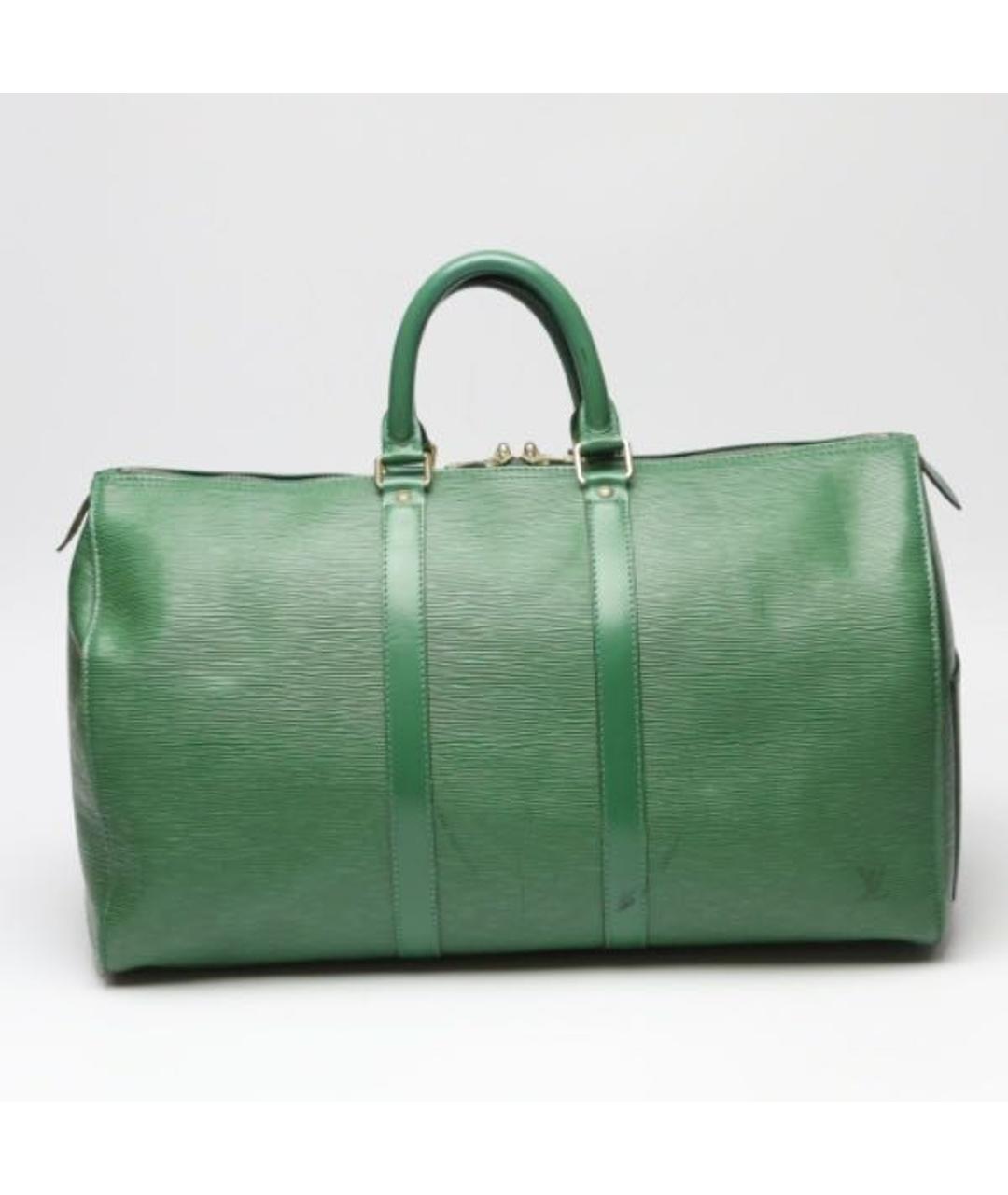 LOUIS VUITTON PRE-OWNED Зеленая кожаная дорожная/спортивная сумка, фото 2