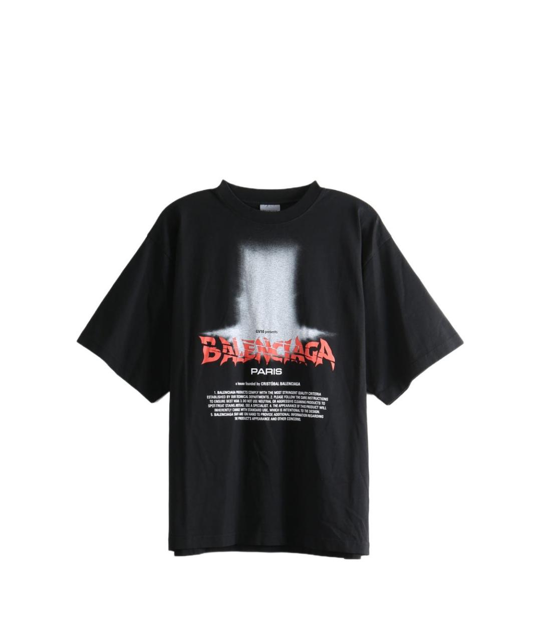 BALENCIAGA Черная хлопковая футболка, фото 1