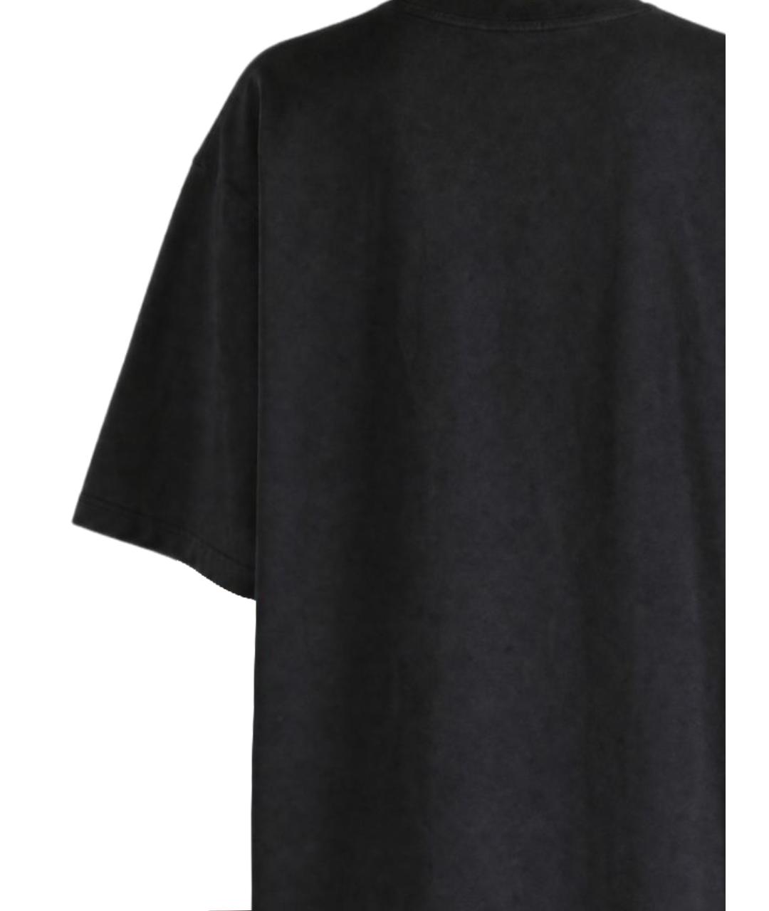 BALENCIAGA Черная хлопковая футболка, фото 3