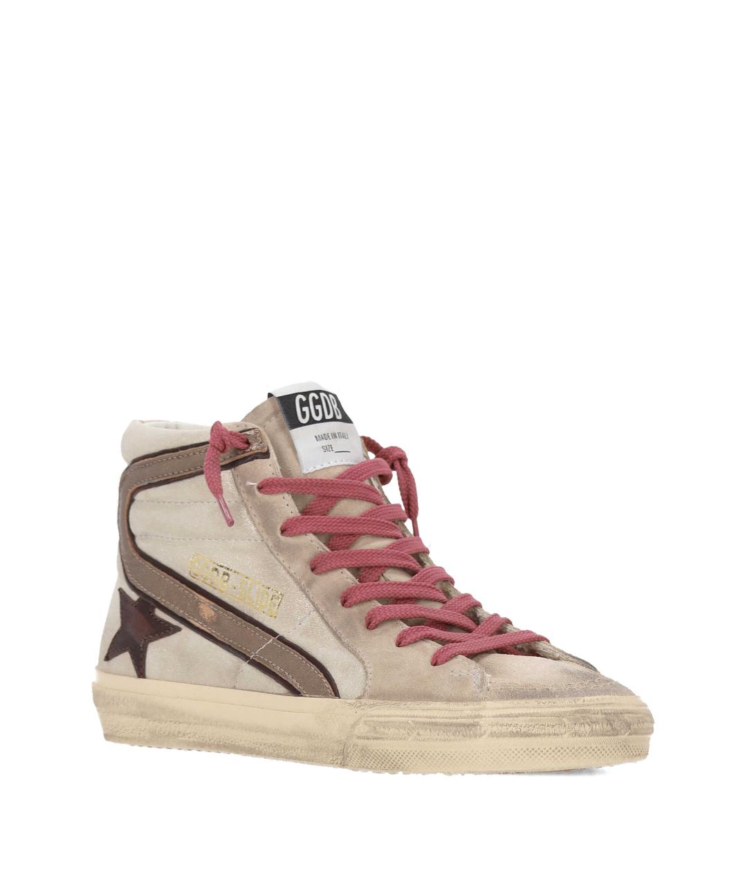 GOLDEN GOOSE Бежевые кожаные кеды, фото 2