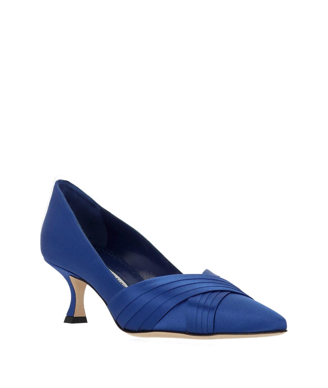 MANOLO BLAHNIK Синие текстильные туфли, фото 2