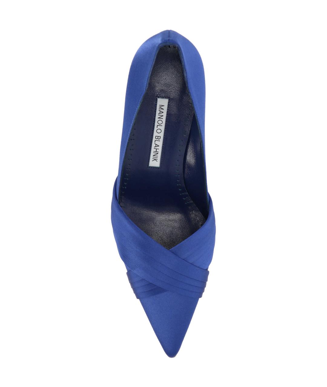 MANOLO BLAHNIK Синие текстильные туфли, фото 4