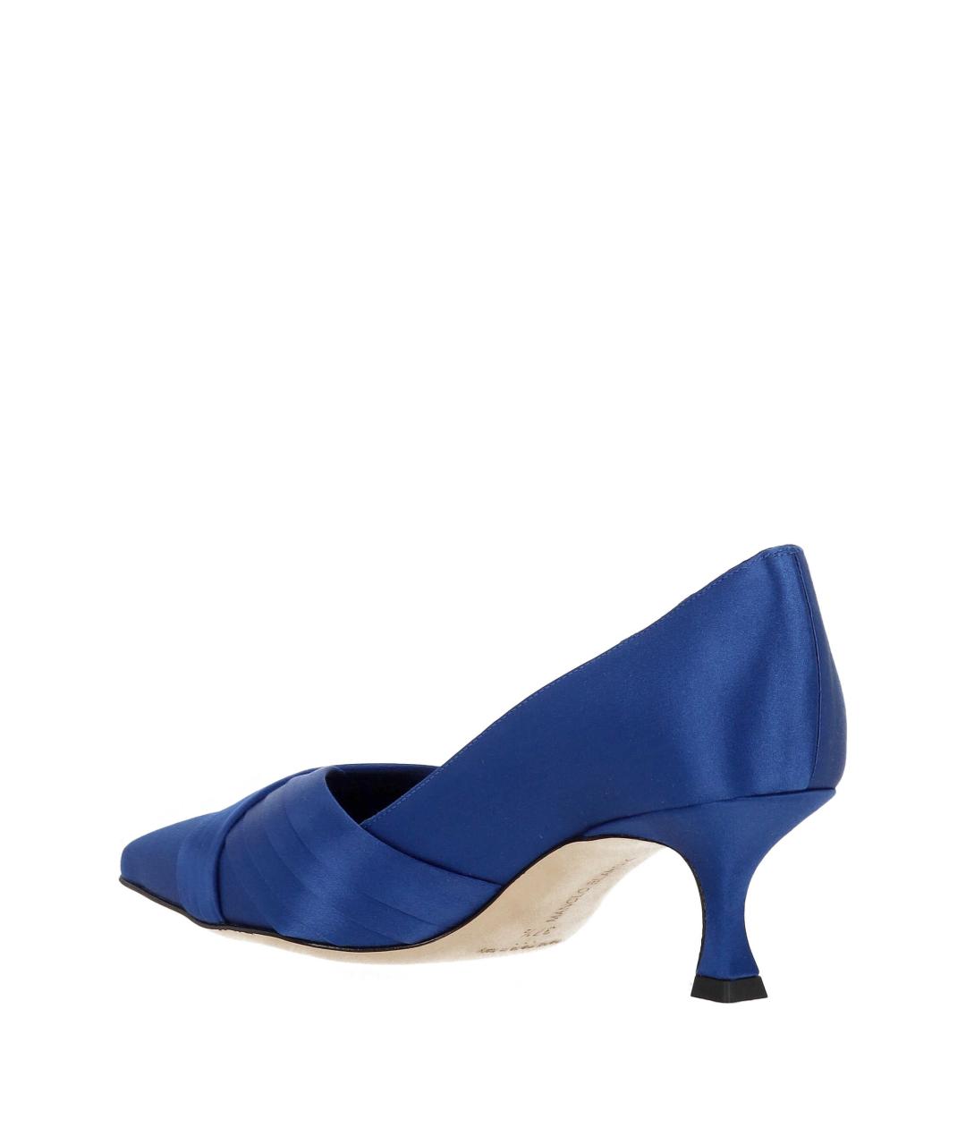 MANOLO BLAHNIK Синие текстильные туфли, фото 3
