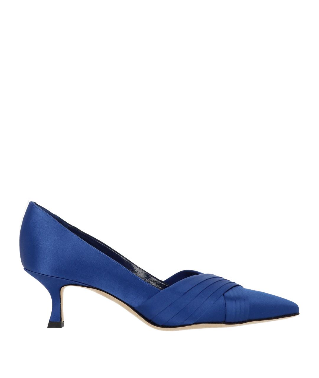 MANOLO BLAHNIK Синие текстильные туфли, фото 1