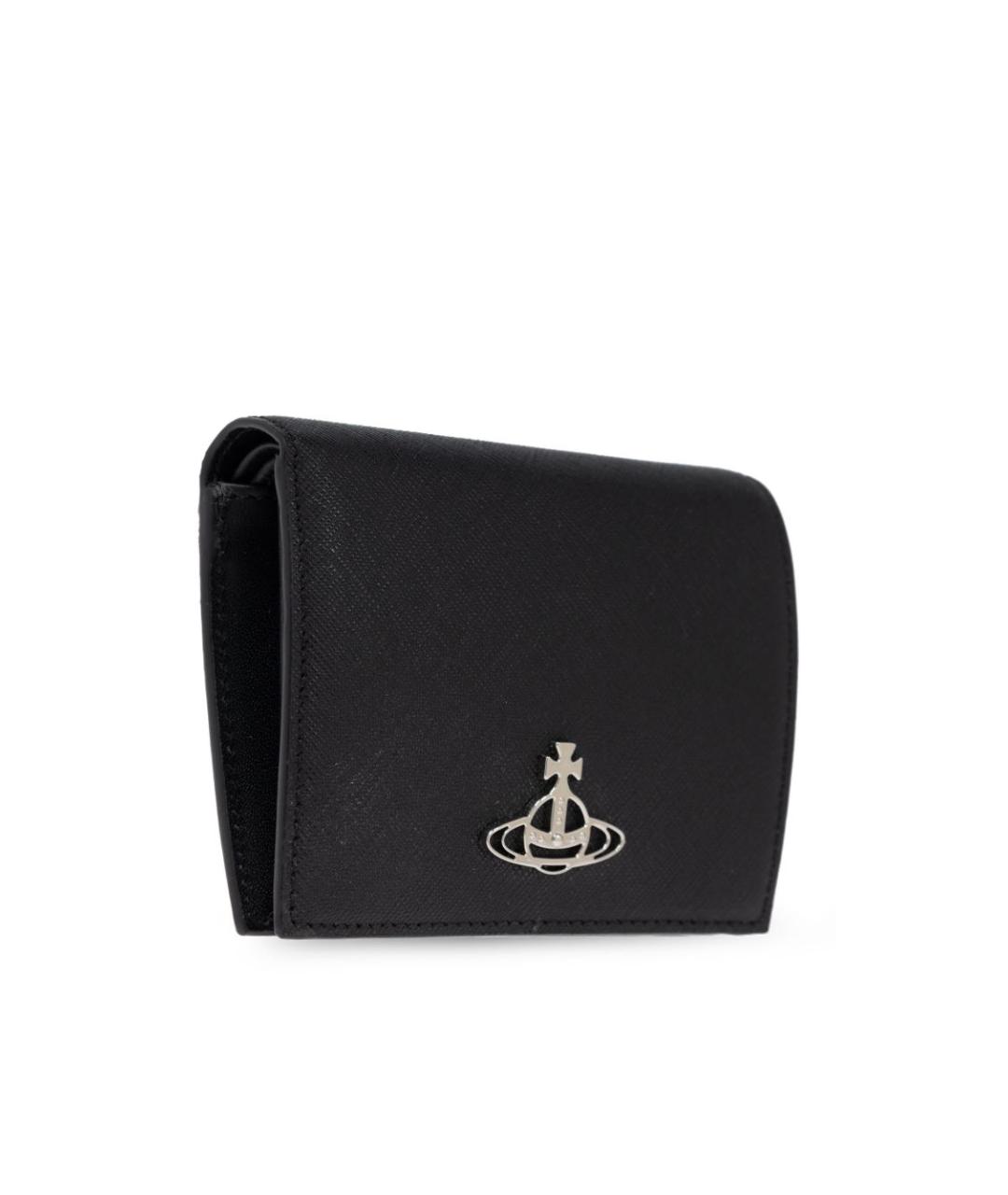 VIVIENNE WESTWOOD Черный кожаный кошелек, фото 2