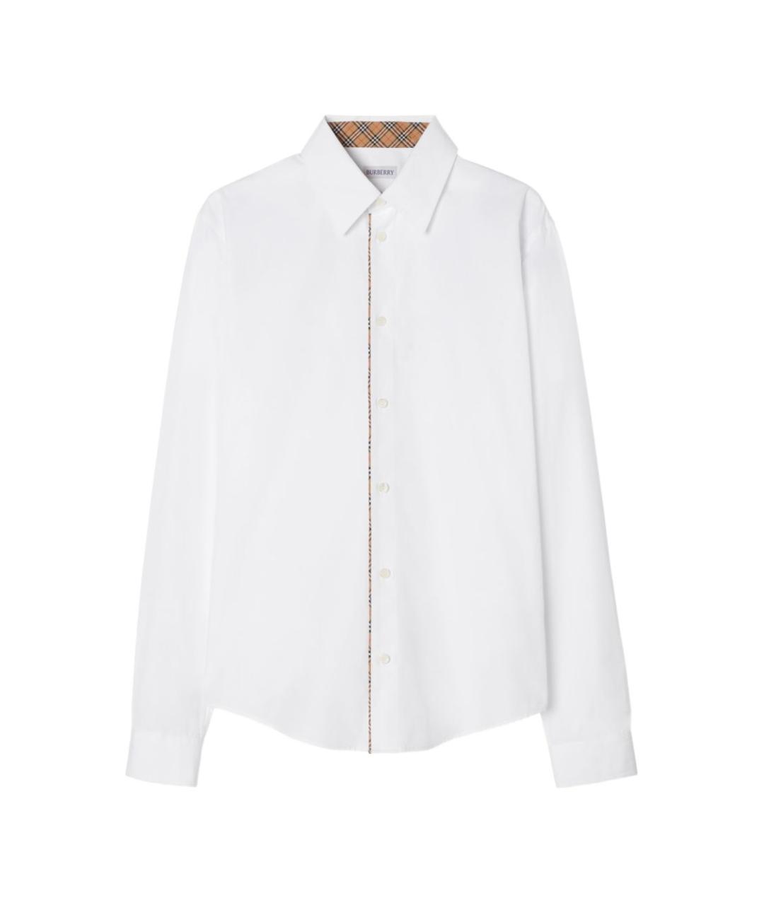 BURBERRY Белая хлопковая классическая рубашка, фото 1