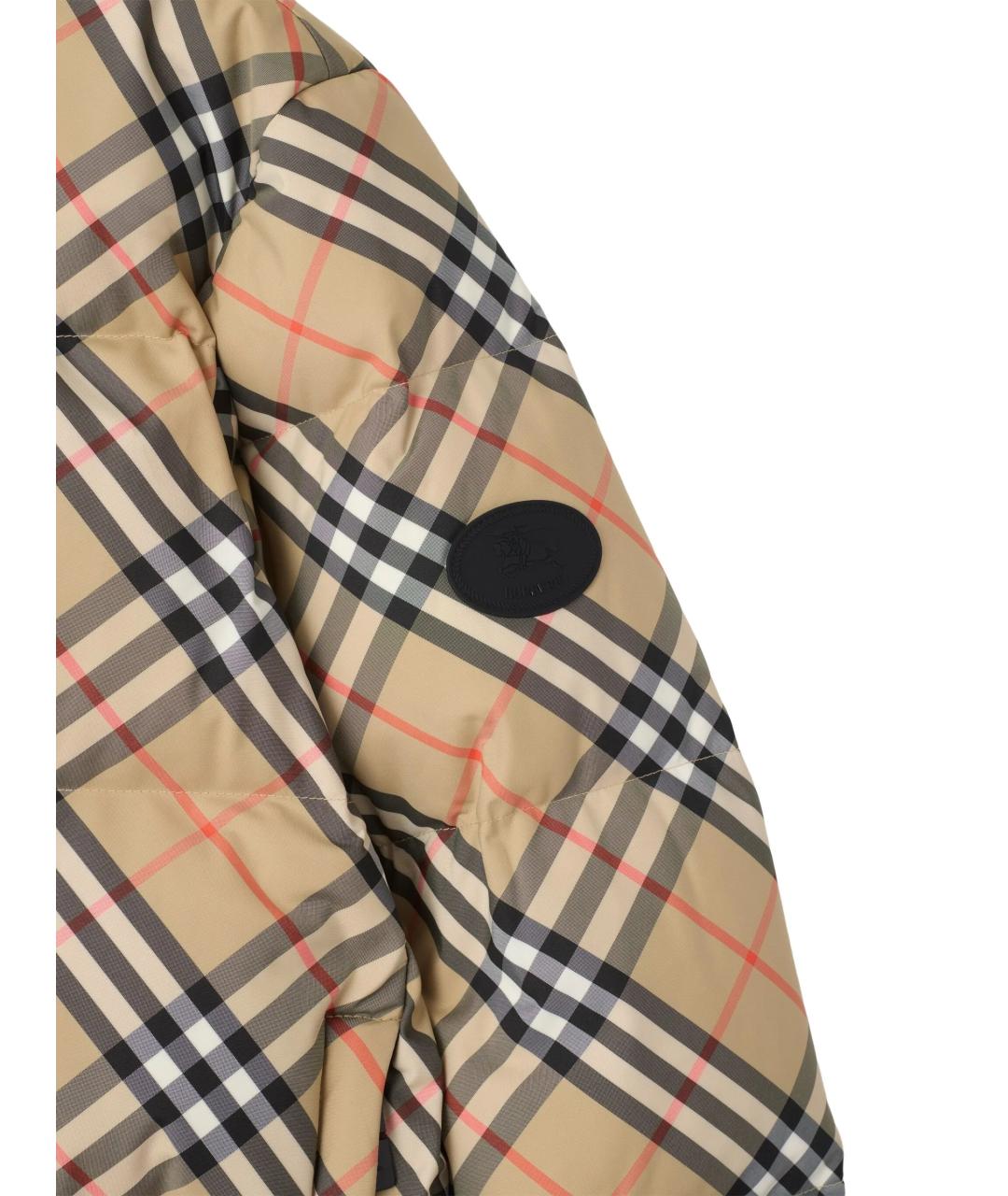 BURBERRY Бежевый полиэстеровый пуховик, фото 2