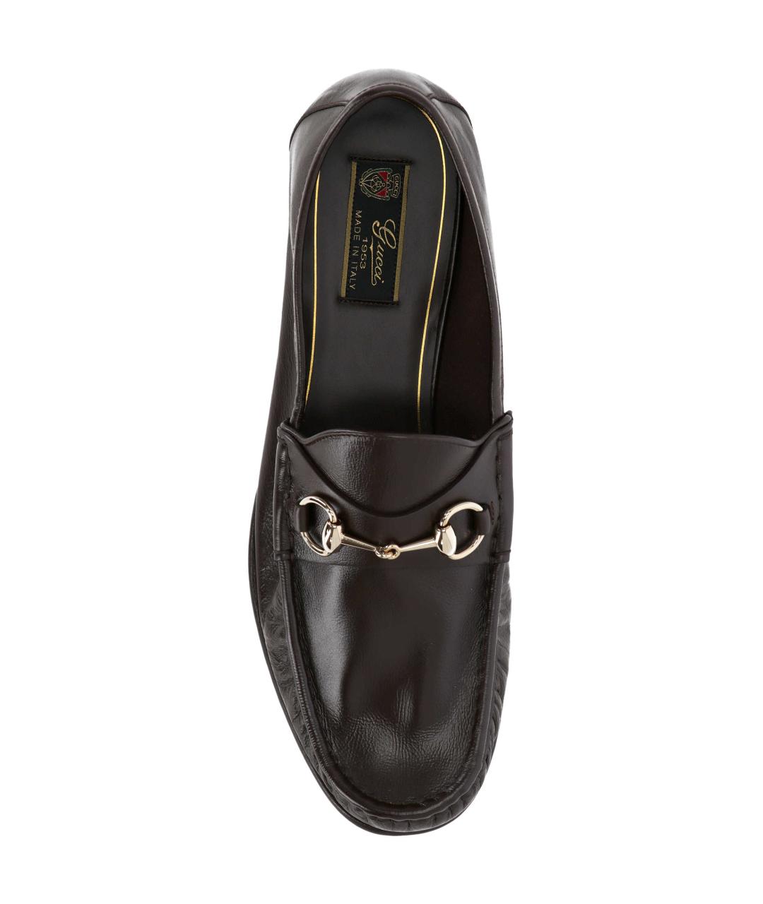 GUCCI Коричневые кожаные лоферы, фото 4