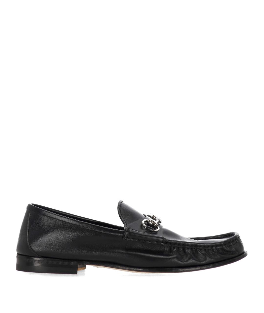 GUCCI Черные кожаные лоферы, фото 1