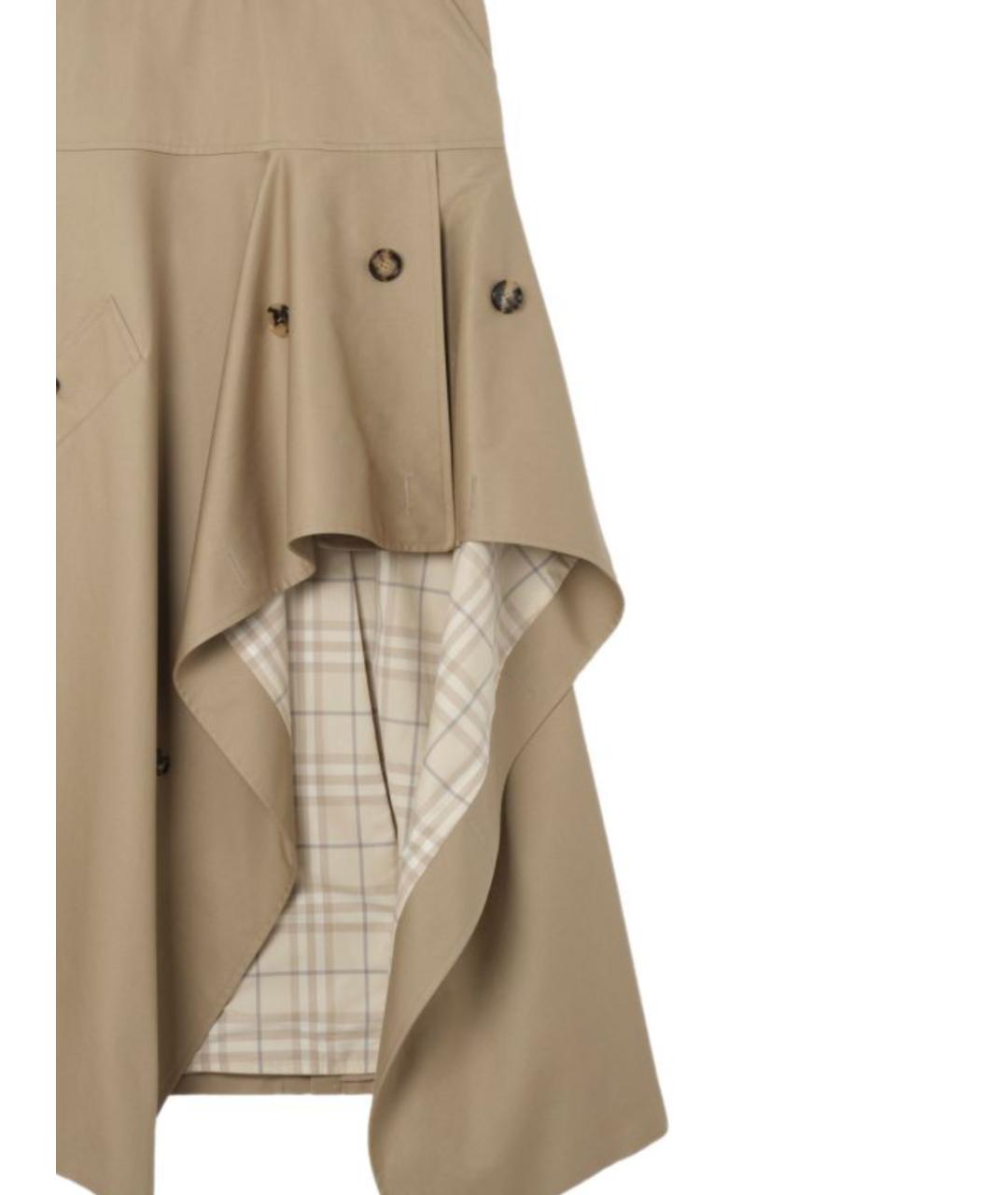 BURBERRY Бежевая хлопковая юбка миди, фото 2