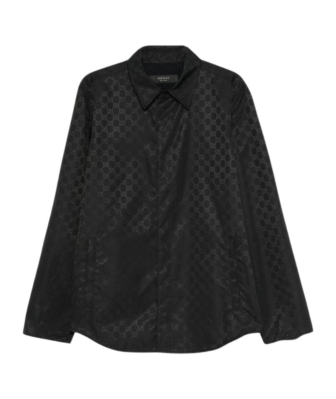 GUCCI Черная шелковая кэжуал рубашка, фото 1