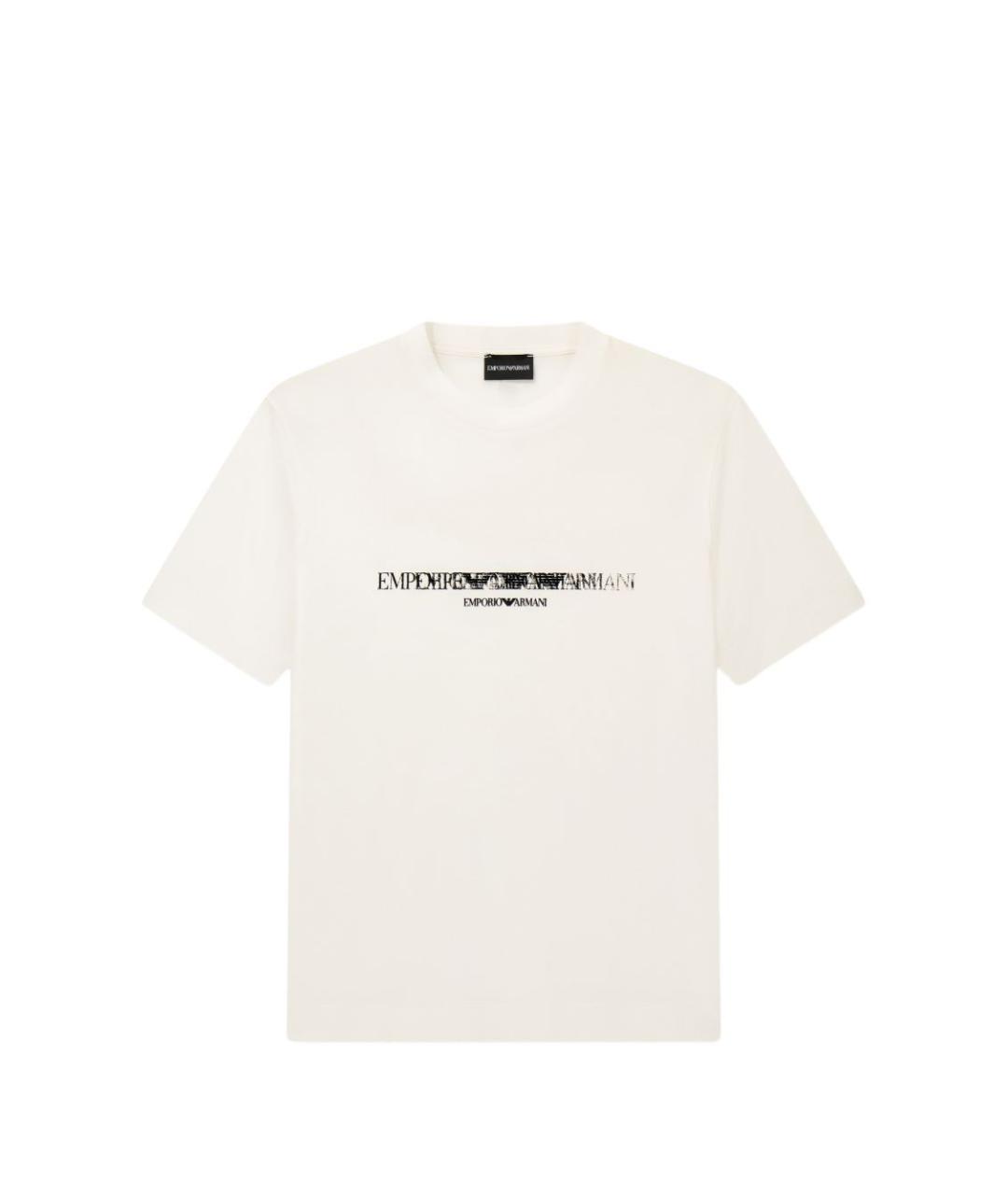 EMPORIO ARMANI Белая хлопковая футболка, фото 1