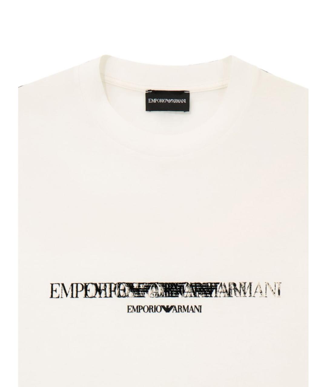 EMPORIO ARMANI Белая хлопковая футболка, фото 2