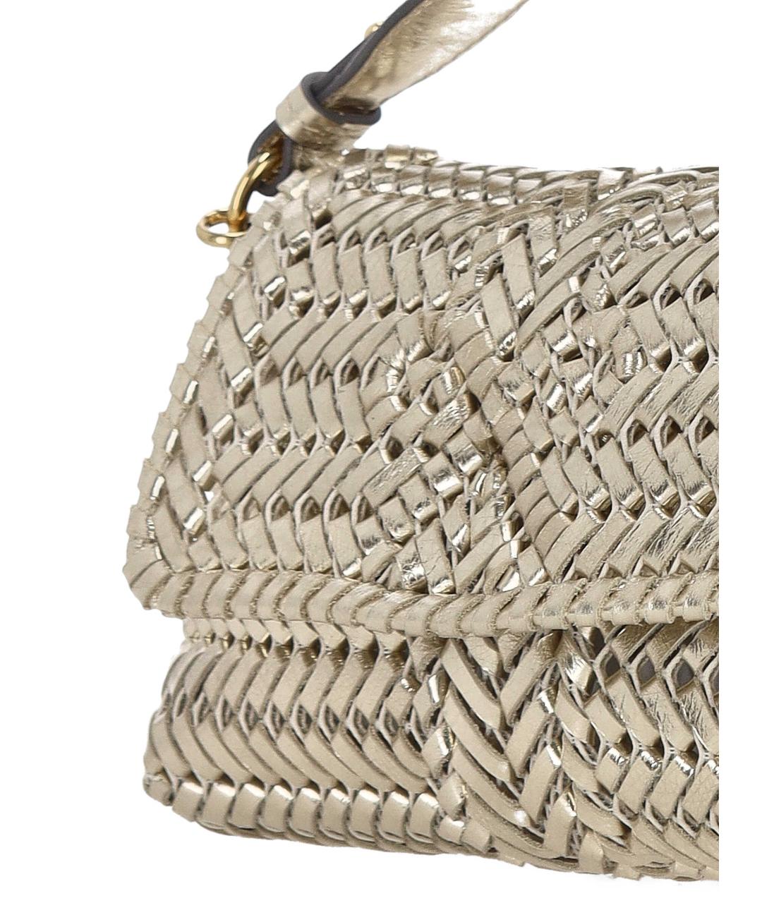 ANYA HINDMARCH Золотая кожаная сумка через плечо, фото 4