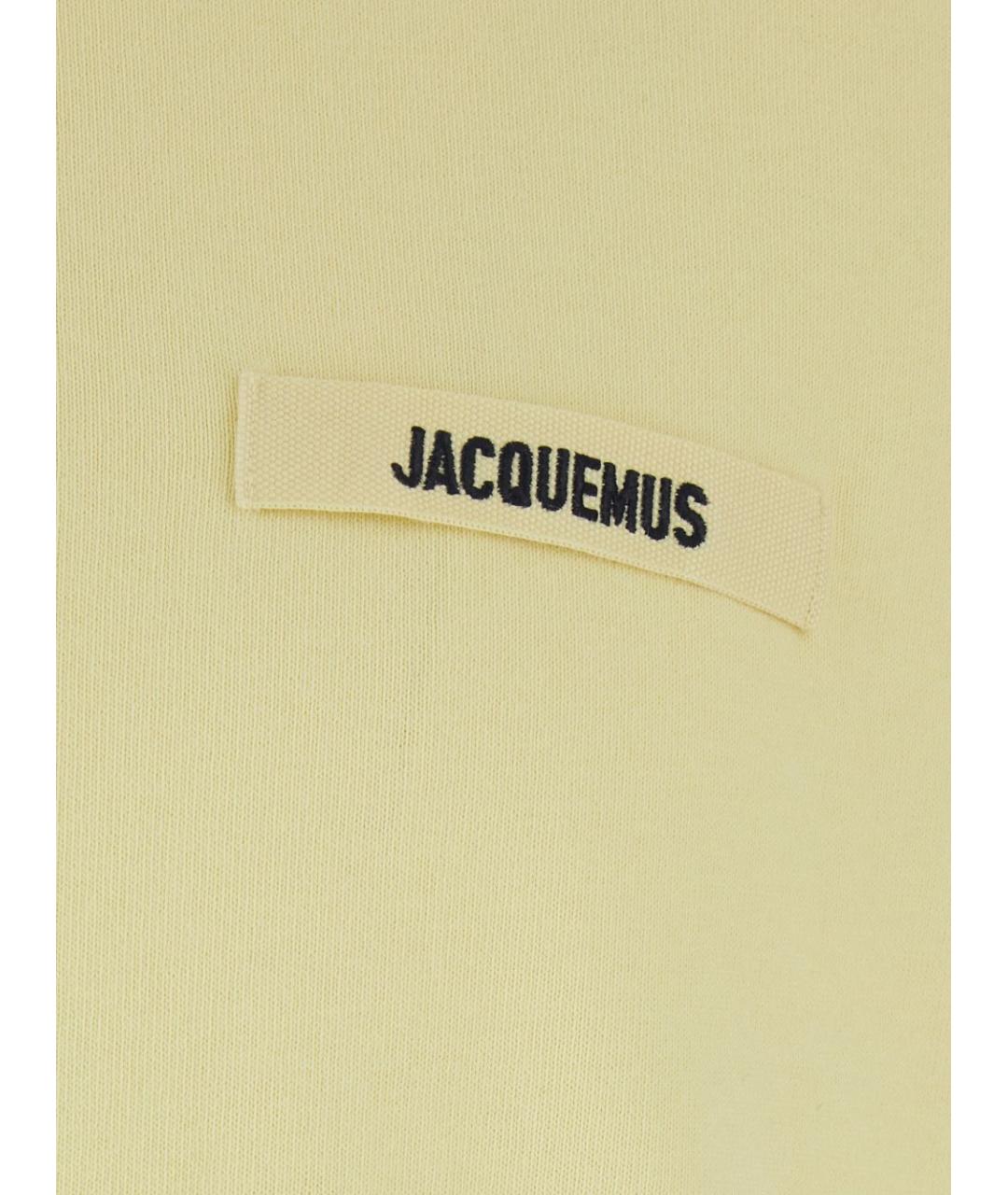 JACQUEMUS Желтая хлопковая футболка, фото 2