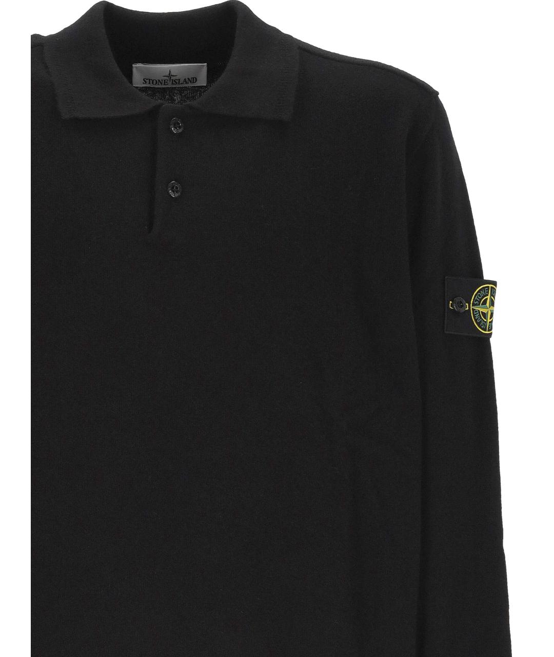 STONE ISLAND Черный шерстяной джемпер / свитер, фото 2