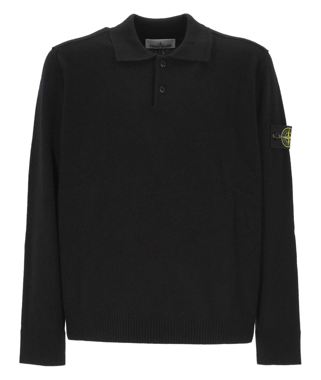 STONE ISLAND Черный шерстяной джемпер / свитер, фото 1