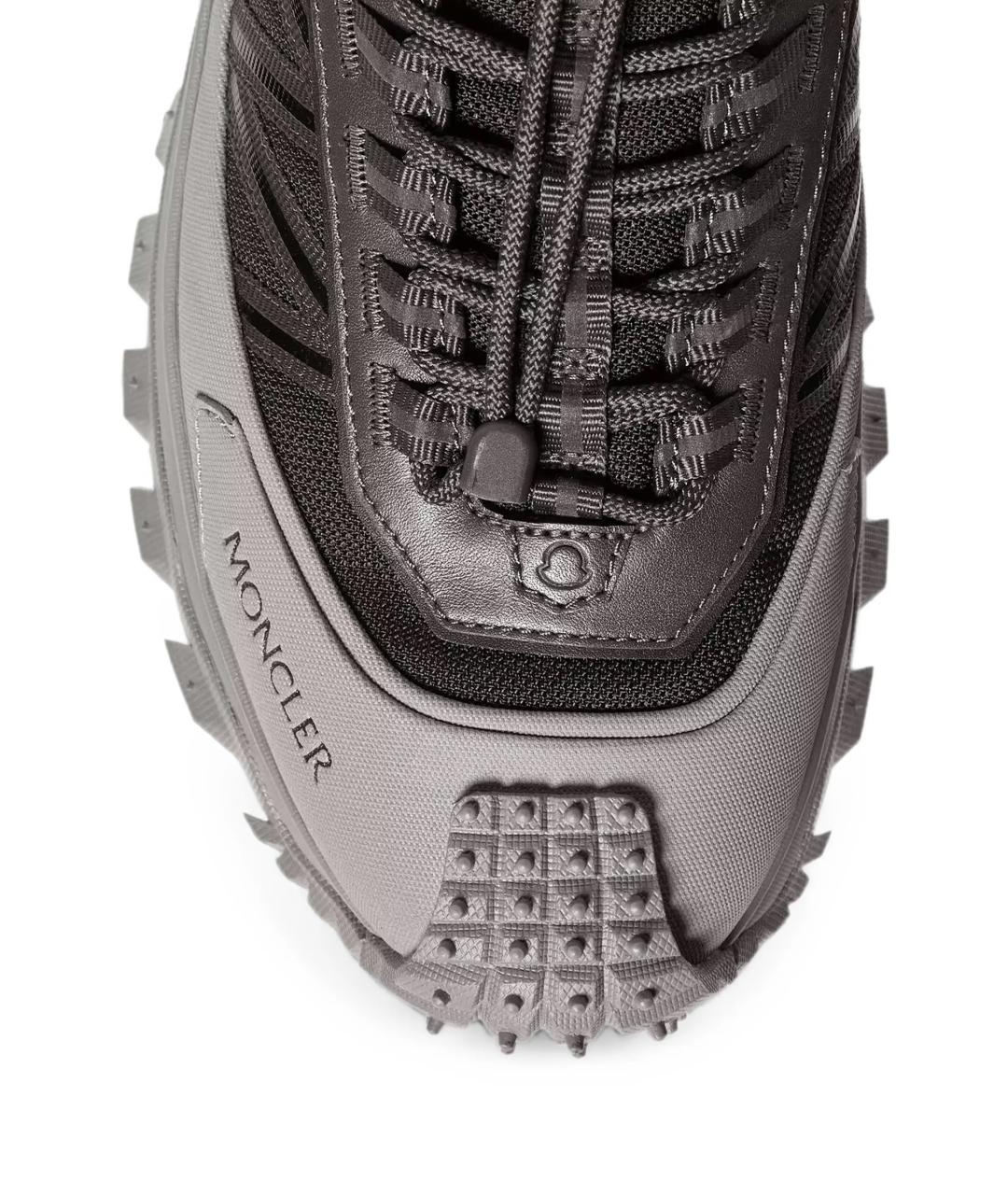 MONCLER Серые синтетические низкие кроссовки / кеды, фото 4