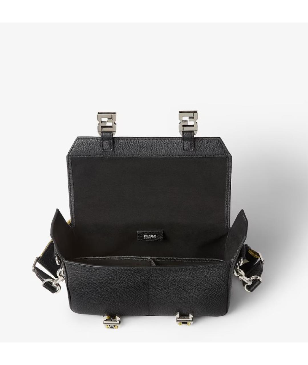 FENDI Черная кожаная сумка на плечо, фото 4