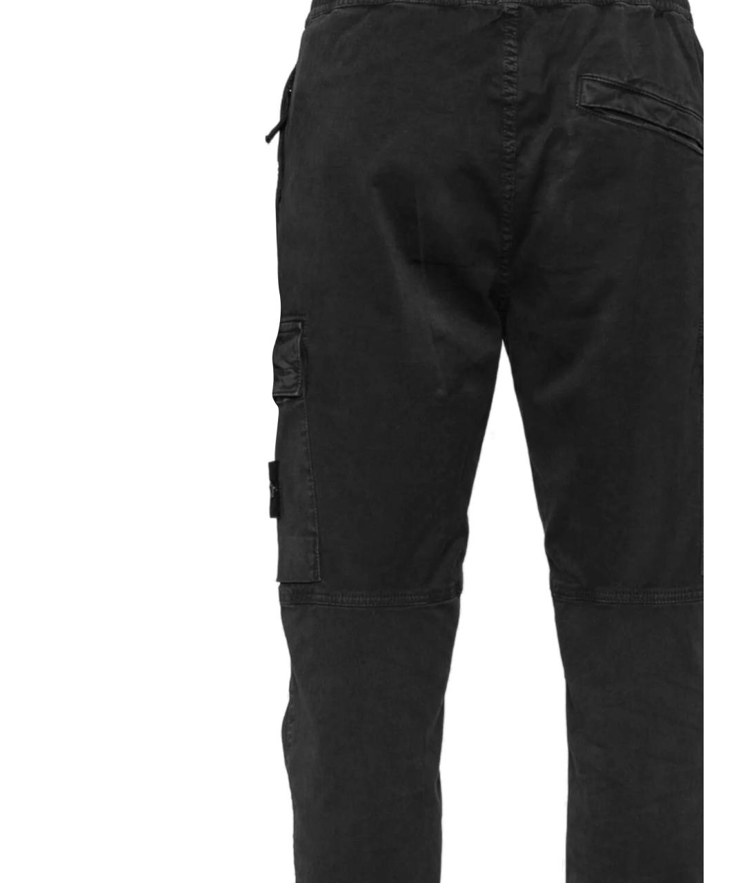 STONE ISLAND Черные хлопковые повседневные брюки, фото 3