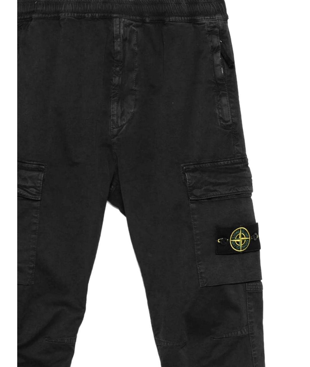 STONE ISLAND Черные хлопковые повседневные брюки, фото 2