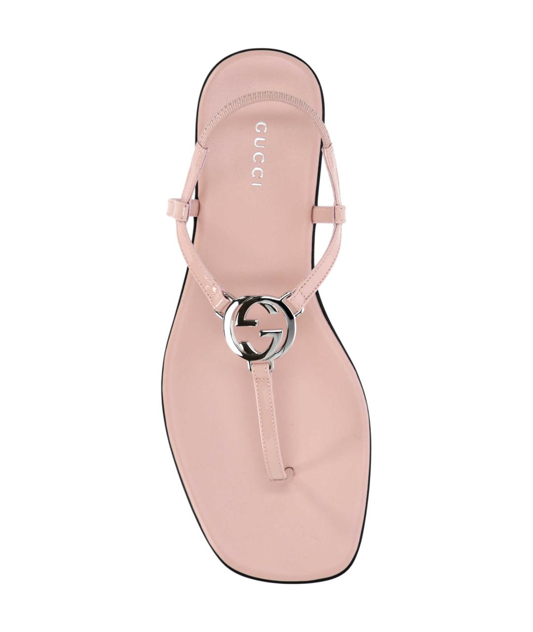 GUCCI Розовые сандалии из лакированной кожи, фото 4