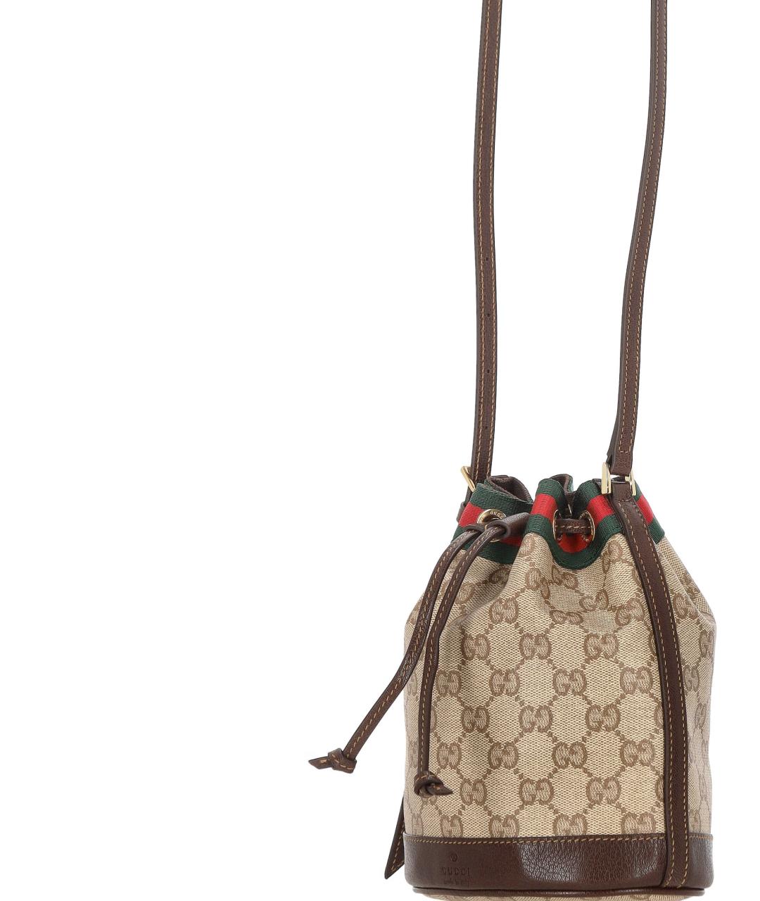 GUCCI Бежевая сумка через плечо из канвы, фото 4